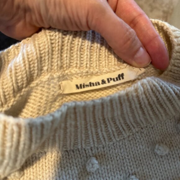 Misha and Puff Popcorn Sweater Merino Wool in String - Picture 3 of 4